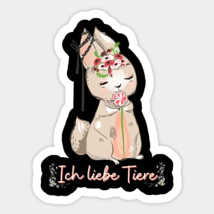 Hase Schleife Liebe Tiere Prinzessin Blumen Süß Sticker